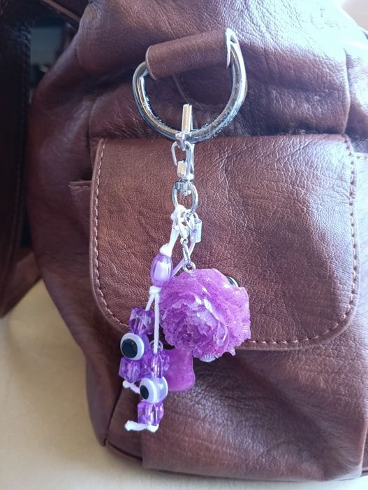 Bag charm artesanal FLOR acessórios para malas ou porta chaves