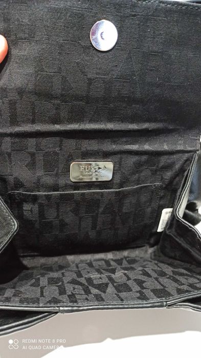 Женский клатч "Furla" Италия (оригинал) черный, кожа.