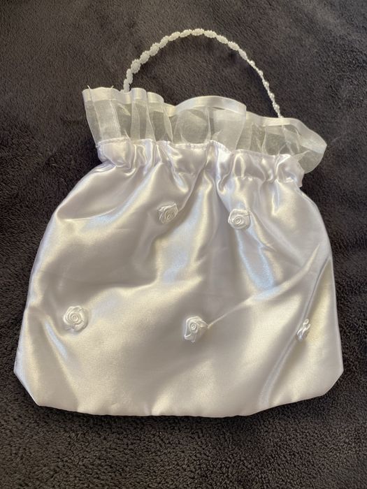 Torebka komunijna satynowa do ręki