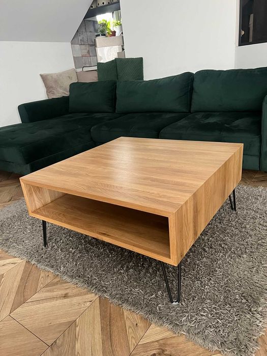 Stół kawowy dąb KWADO natural  80cm x 80cm x 40cm LITE DREWNO