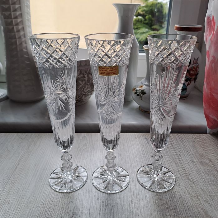 Kryształowe kieliszki do szampana  Bleikristall.