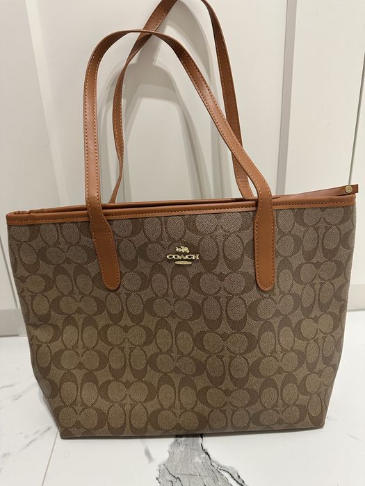 Torba shopper brazowa monogram coach