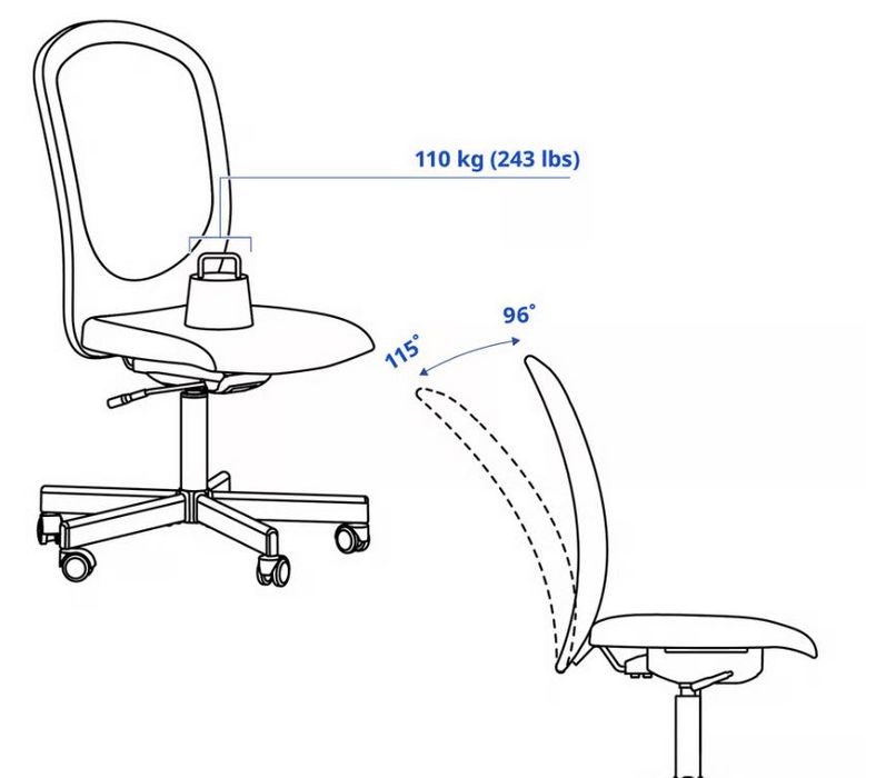 2 Cadeiras Giratórias IKEA FLINTAN (Bege e Preta)