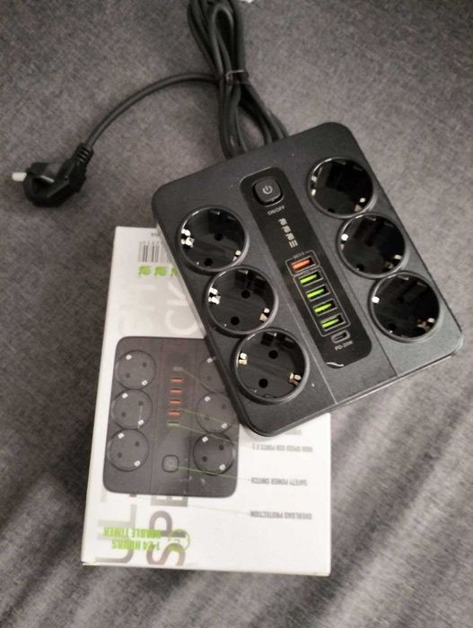 Мережевий фільтр, сетевой удлинитель, 6 евро розеток+USB.