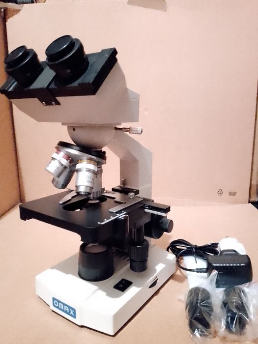 Mikroskop biologiczny 1000x Omax M82E LED dwuoczny studar zeiss delta
