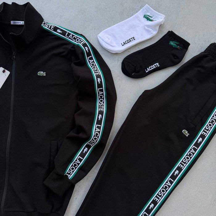 Спортивний чоловічий костюм Lacoste з лампасом