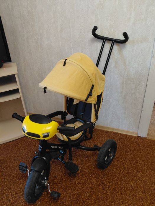 Дитячий триколісний велосипед Turbo Trike MT 1007 гумові колеса