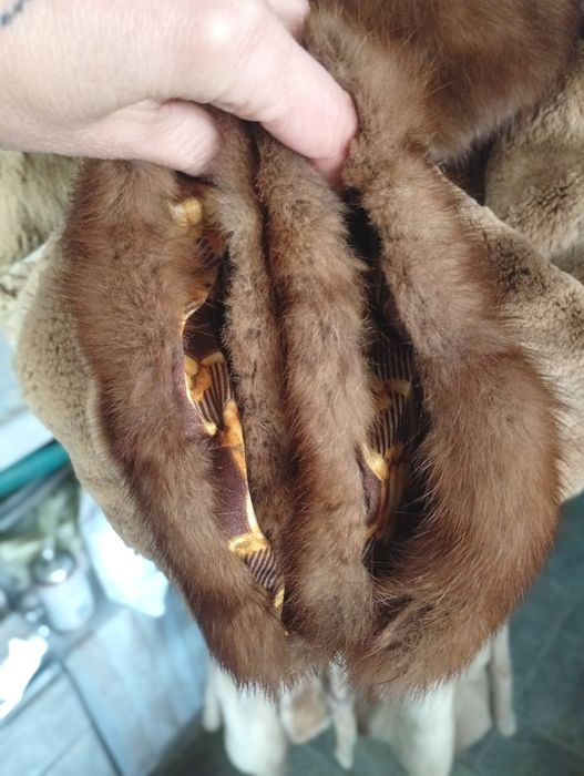 Ог 104см. Saga. Норковая шуба с соболем. Натуральная шуба