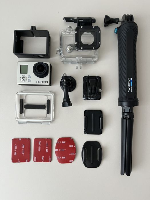 GoPro HERO3 + повний комплект аксесуарів + оригінальна селфі-палиця