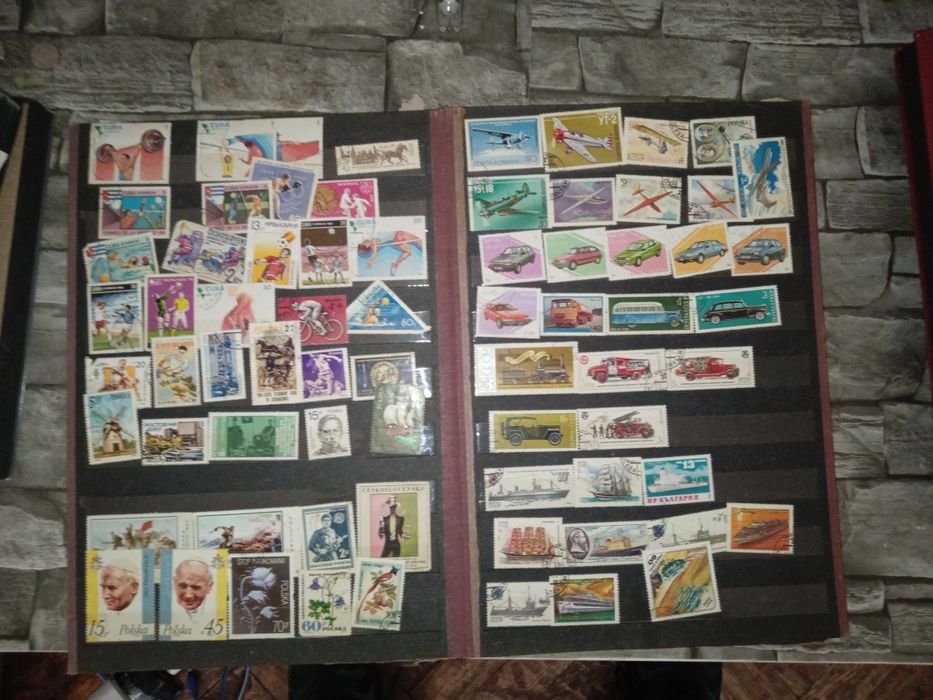 Stare znaczki i polskie monety i banknoty