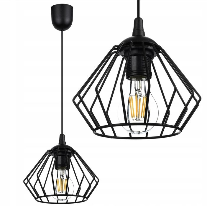 Lampa Designerskia czarna loft 3x