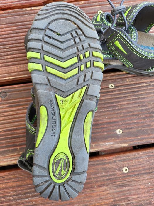 Turystyczne sandaly sportowe Richter 38 szaro-zielone