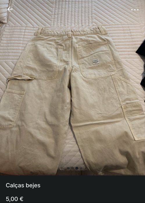 Calças bejes bershka