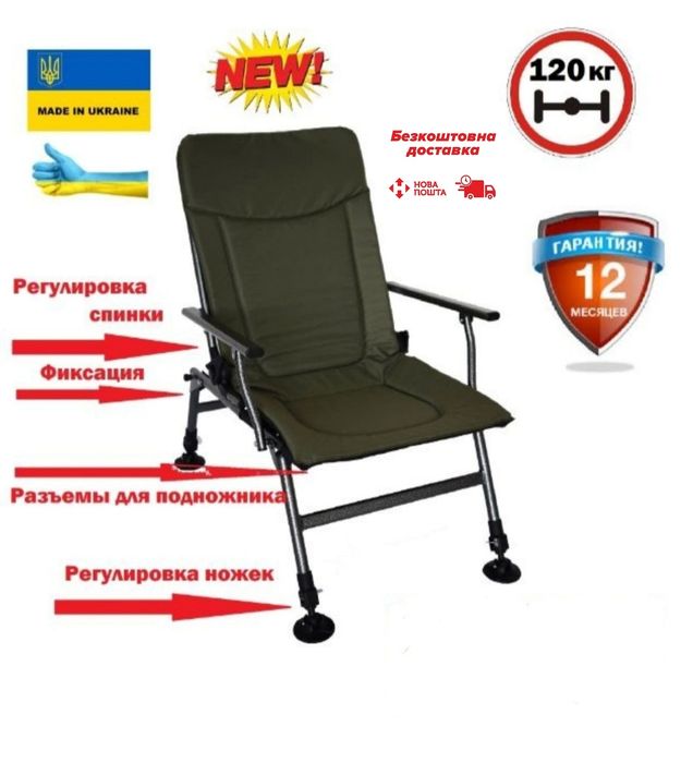 Кресло карповое для рыбалки Novator Vario Carp раскладушка Хит