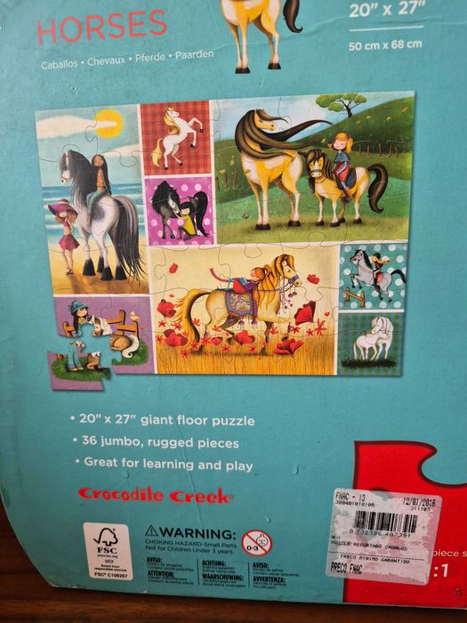 Puzzle crocodile creek, 36 peças grandes, Cavalos