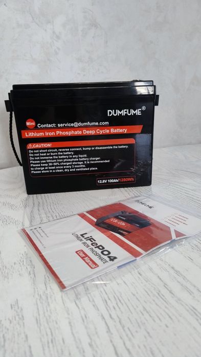літій-залізо-фосфатний (LiFePO4) акумулятор Dumfume Mini 12.8V 100Ah
