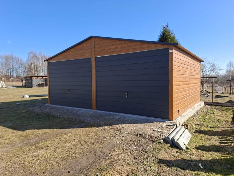 Blaszak Garaż blaszany 6mx5m PREMIUM dostawa w całej Polsce Montaż Gratis Garaże blaszane 6x5 6x6 7x5 7x6 8x5 8x6 Producent
