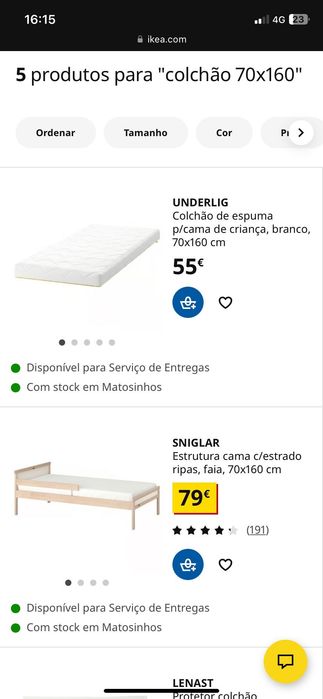Estrutura de cama Sniglar IKEA 70X160