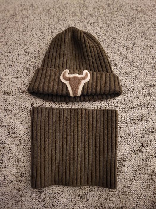 Czapka i komin bizon Booso wełna merino