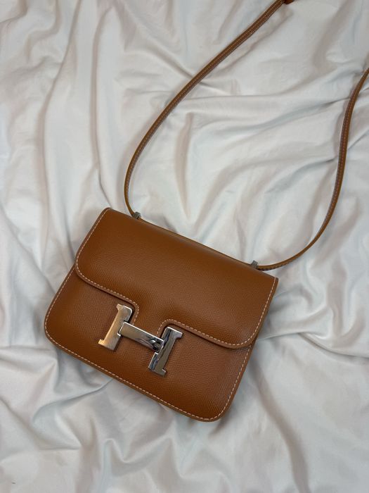 Шкіряна Сумка Hermès Constance Mini коричнева