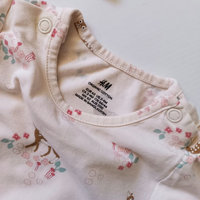 Zestaw niemowlęcy body + czapeczka 62 H&M