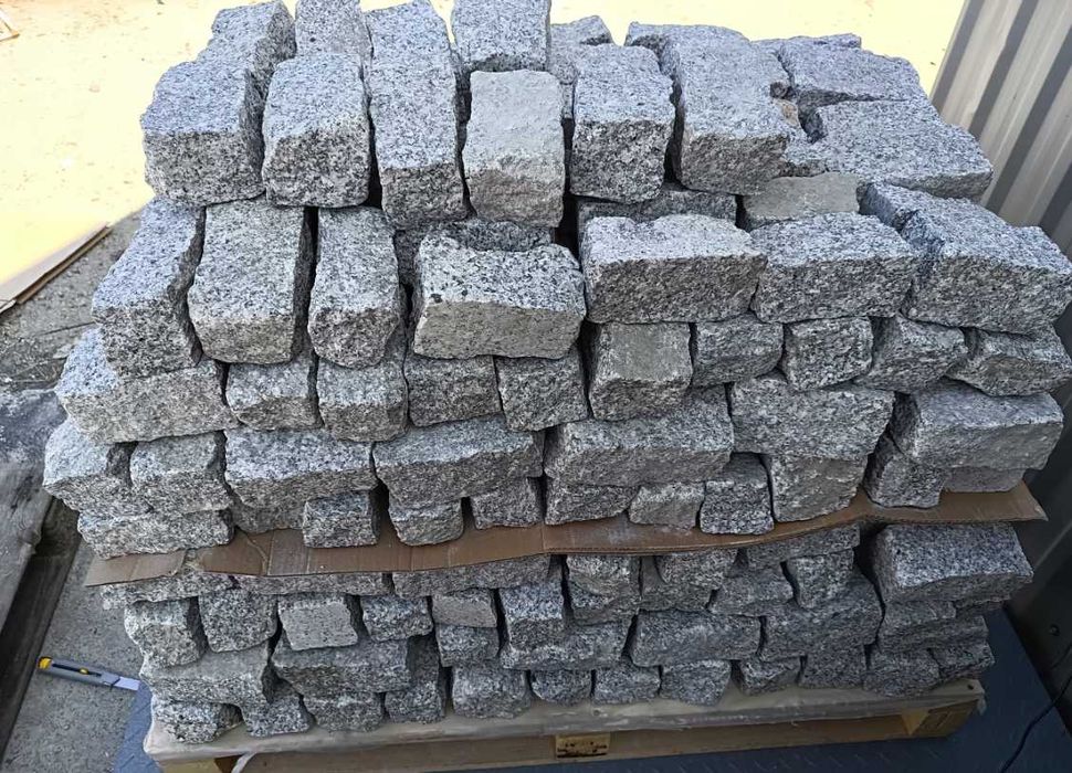 obrzeże granit kostka 8x8x16cm PALISADA GRANITOWA  TONA WYSYŁKA PALETĄ