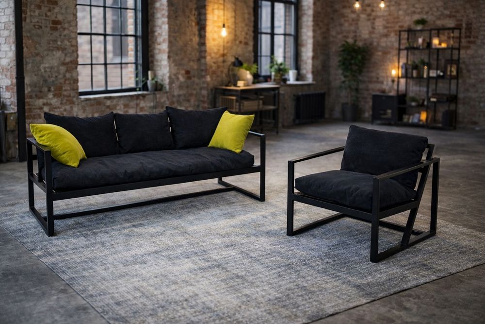 Диван и кресло лофт