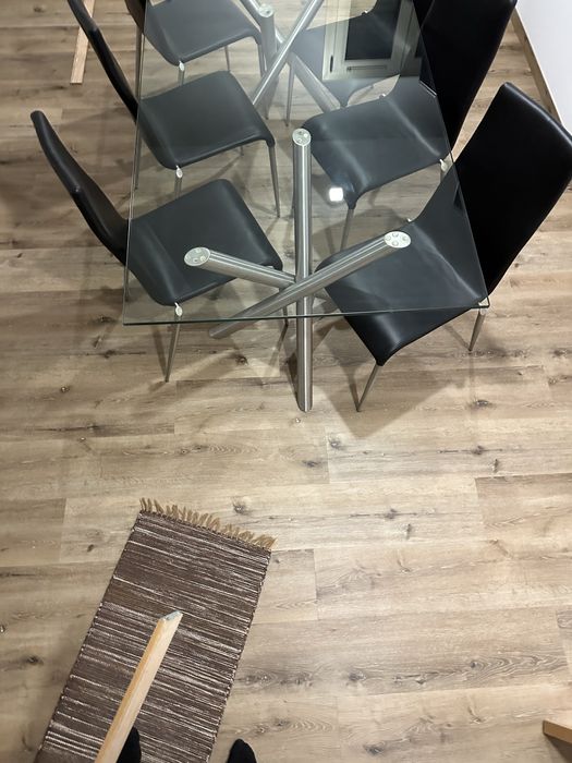Mesa vidro + 6 cadeiras