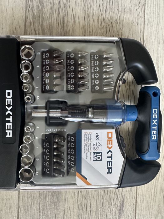 Dexter- zestaw bitow i nasadek 48 elementow