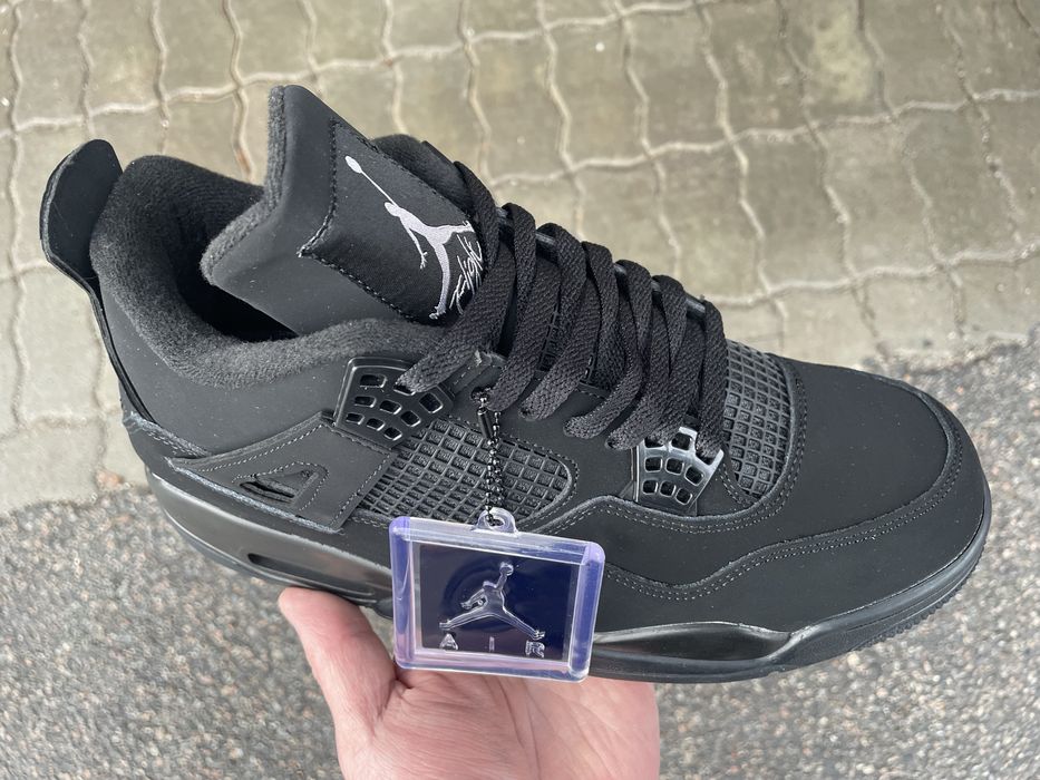 Jordan 4 Retro Black Cat кожа шкіра 41-46