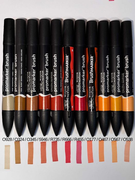 Promarkery Winsor & Newton, Nowe, Zestaw pomarańcz i czerwień