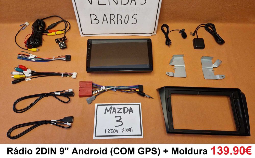 (NOVO) Rádio 2DIN • MAZDA 3 (2004 a 2013) • Android GPS [4+64GB]