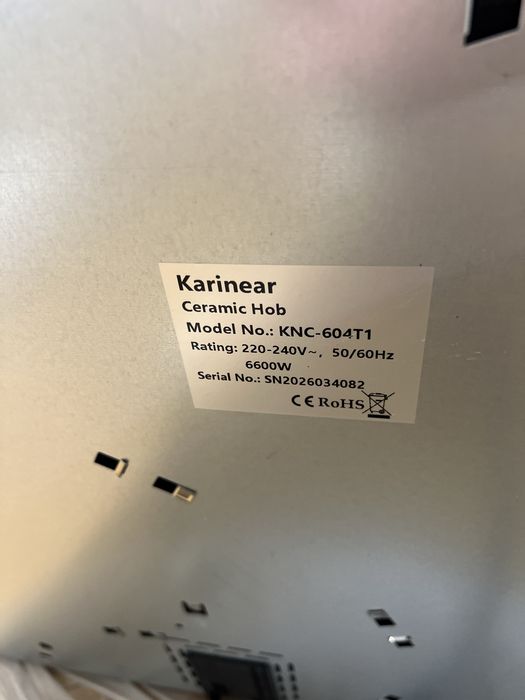 Placa vitrocerâmica Karinear 4 zonas 6600W nova