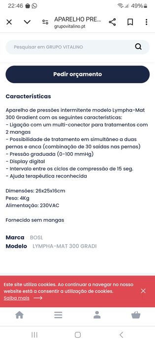Maquina pressoterapia Lympha-mat