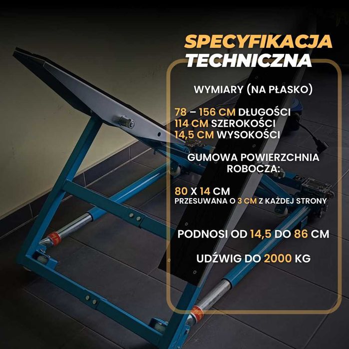 podnośnik samochodowy podnośnik wahadłowy 2000 kg mobilny uchylny