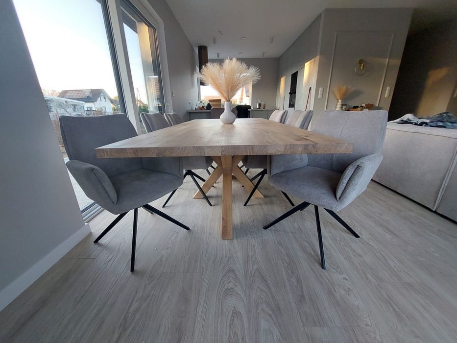 Stoł dębowy , pająk, krzyżak. Loft , nowoczesny