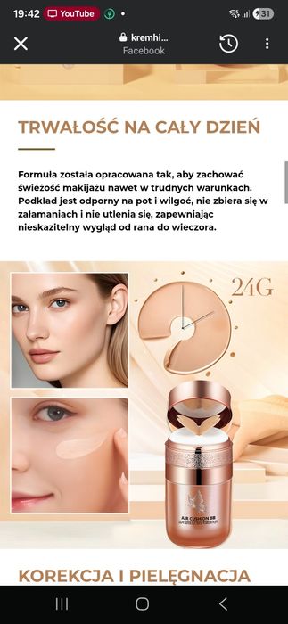 Podkład do twarzy HIH Air Cushion BB  + tusz gratis