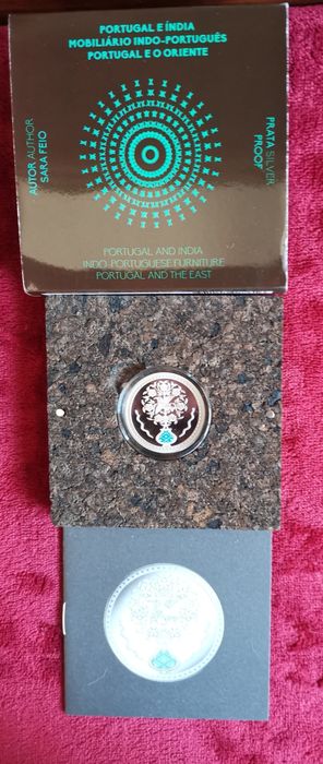 Moeda comemorativa prata proof "Mobiliário - indo português"