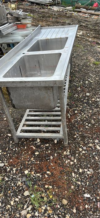 Bancada em inox com duas cuba