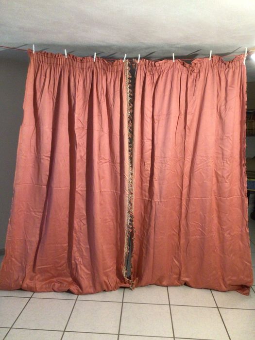 Cortinados 4 pendentes, cor rosa claro