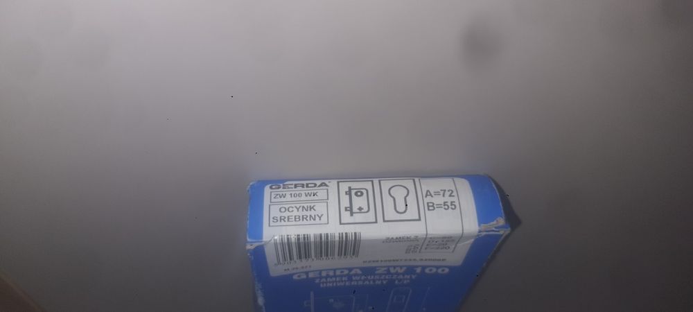 Zamek drzwiowy wpuszczany gerda zw 100