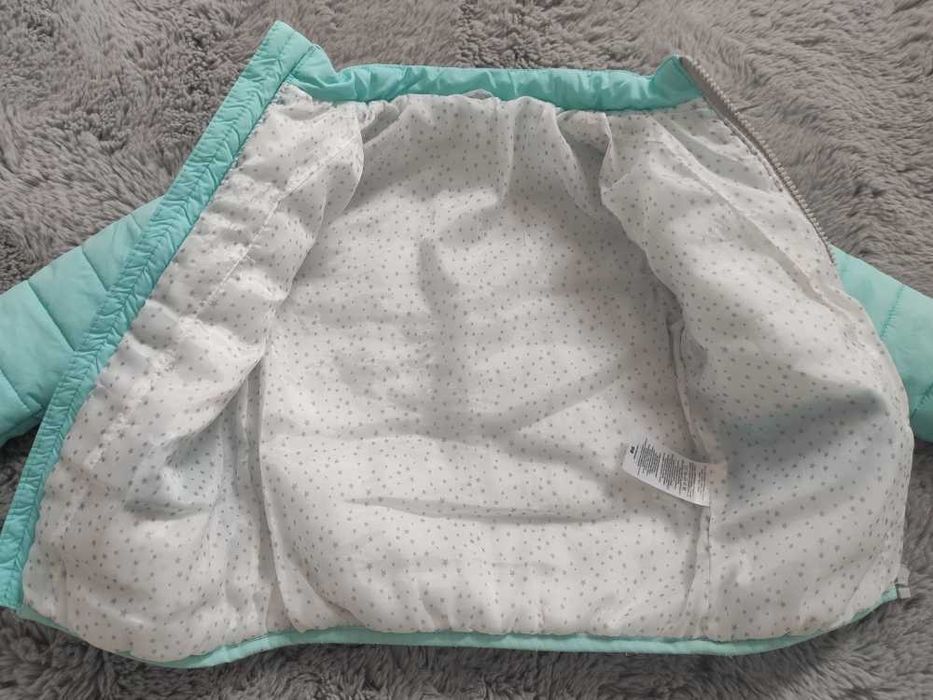 Turkusowa pikowana kurteczka wiosna / jesień r. 86