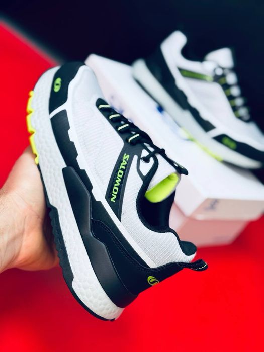 Літні кросівки Salomon•чоловічі саламон на літо•світлі кросовки кожа