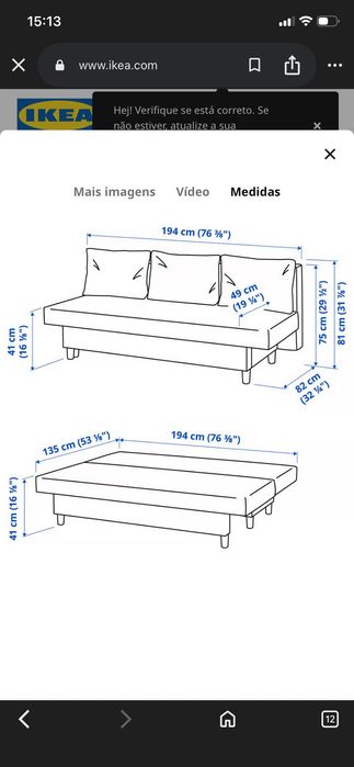 Sofá cama Ikea em bom estado