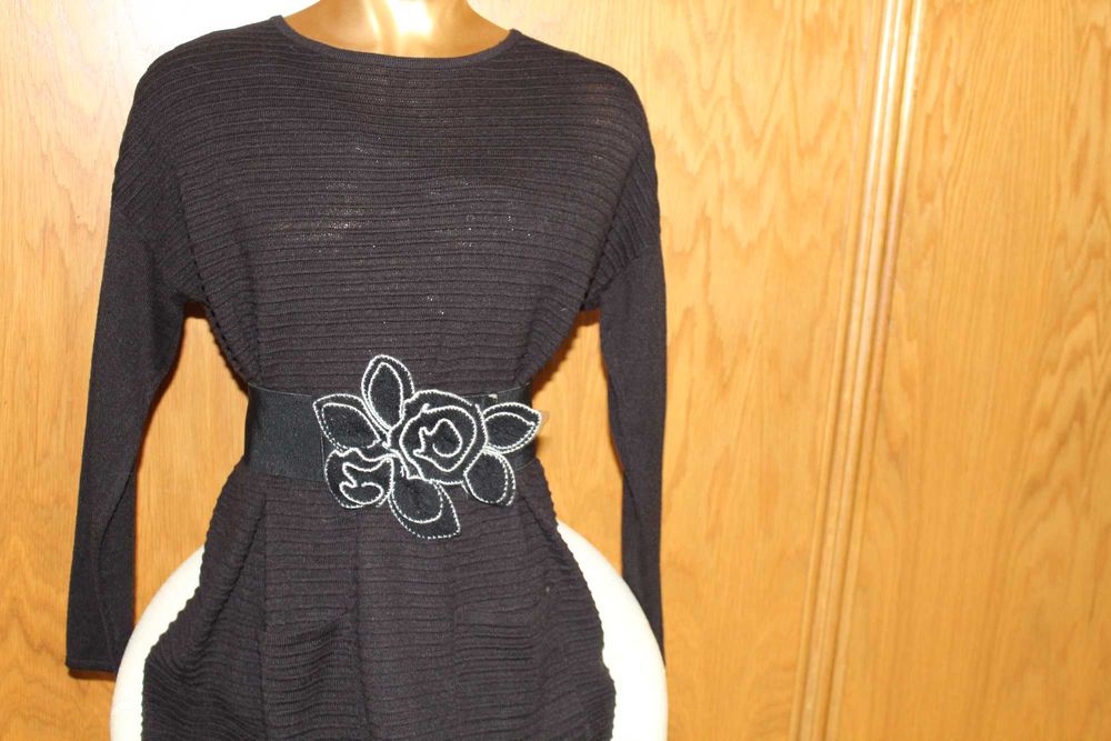 Vestido de Malha Preto com cinto (sem uso)