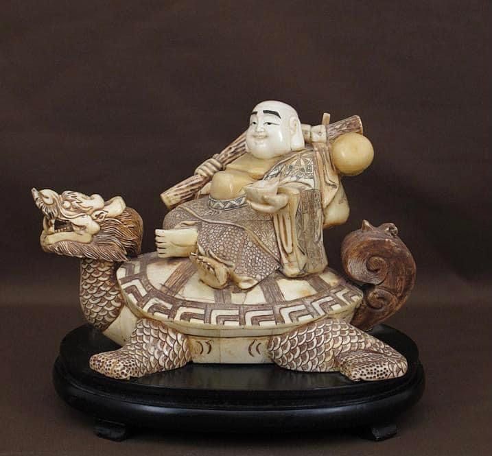 escultura oriental antiga placas de osso de búfalo de á