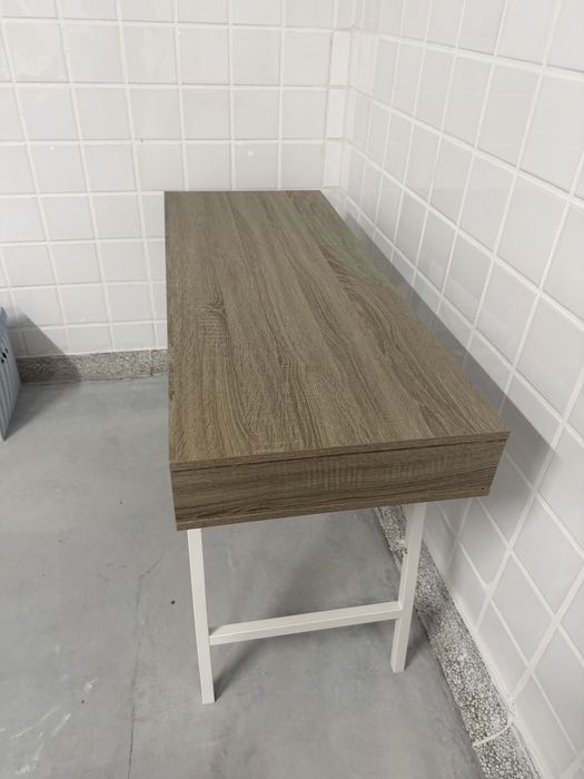 Biurko 48x120 jasny dab/bialy
