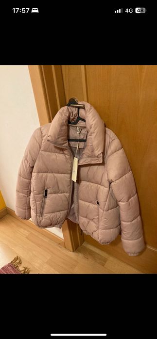 Casaco puffer rosa