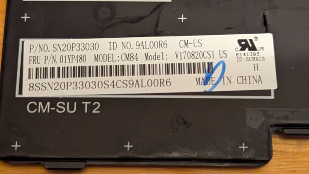 Клавіатура Lenovo ThinkPad E480 / L480 / T480s E495 T490 (FRU 01YP480)