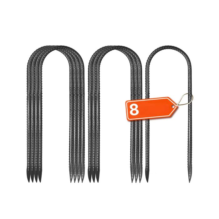 Uniwersalne kotwy śledzie zbrojeniowe U 30cm - 8 sztuk grube 8mm